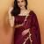 Maroon embroidered ready to wear saree