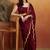 Maroon embroidered ready to wear saree