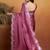 Purple embroidered ready to wear saree