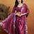 Purple embroidered ready to wear saree