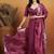 Purple embroidered ready to wear saree