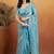 Sky blue satin ready to wear saree