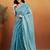 Sky blue satin ready to wear saree
