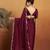 Burgundy satin ready to wear saree