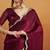 Burgundy satin ready to wear saree
