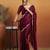 Burgundy satin ready to wear saree