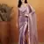 ready to wear lavender satin saree