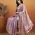 Lavender satin ready to wear saree