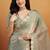 Pista satin ready to wear saree