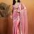 Pink satin ready to wear saree