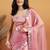 Pink satin ready to wear saree
