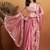 Pink satin ready to wear saree