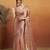 Peach satin ready to wear saree