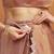 Peach satin ready to wear saree