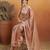 Peach satin ready to wear saree