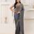 Grey satin ready to wear saree