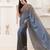 Grey satin ready to wear saree