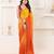 Yellow satin ready to wear saree