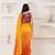 Yellow satin ready to wear saree