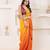 Yellow satin ready to wear saree