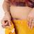 Yellow satin ready to wear saree