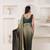 Grey satin ready to wear saree
