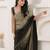 Grey satin ready to wear saree