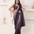 Wine satin ready to wear saree