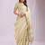 Pista woven zari organza saree