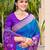 Blue pochampalli silk blend woven saree
