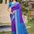 Violet pochampalli silk blend woven saree
