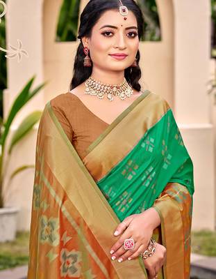 Rama pochampalli silk blend woven saree 2