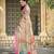 Yellow linen cotton woven border printed saree