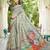 Pista linen cotton woven border printed saree