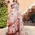 Cream linen cotton woven border printed saree