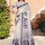 Off white linen cotton woven border printed saree