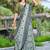 Green linen cotton woven border printed saree