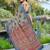 Grey linen cotton woven border printed saree