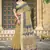 Yellow linen cotton woven border printed saree