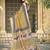 Yellow linen cotton woven border printed saree