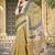 Yellow linen cotton woven border printed saree