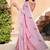 Pink printed saree with woven border