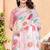 Off white printed saree with woven border