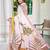 Off white printed saree with woven border