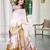 Off white printed saree with woven border