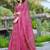 Pink printed saree with woven border