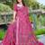 Pink printed saree with woven border