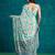 Blue crepe digital printed ready to wear saree