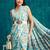 Blue crepe digital printed ready to wear saree