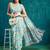 Blue crepe digital printed ready to wear saree